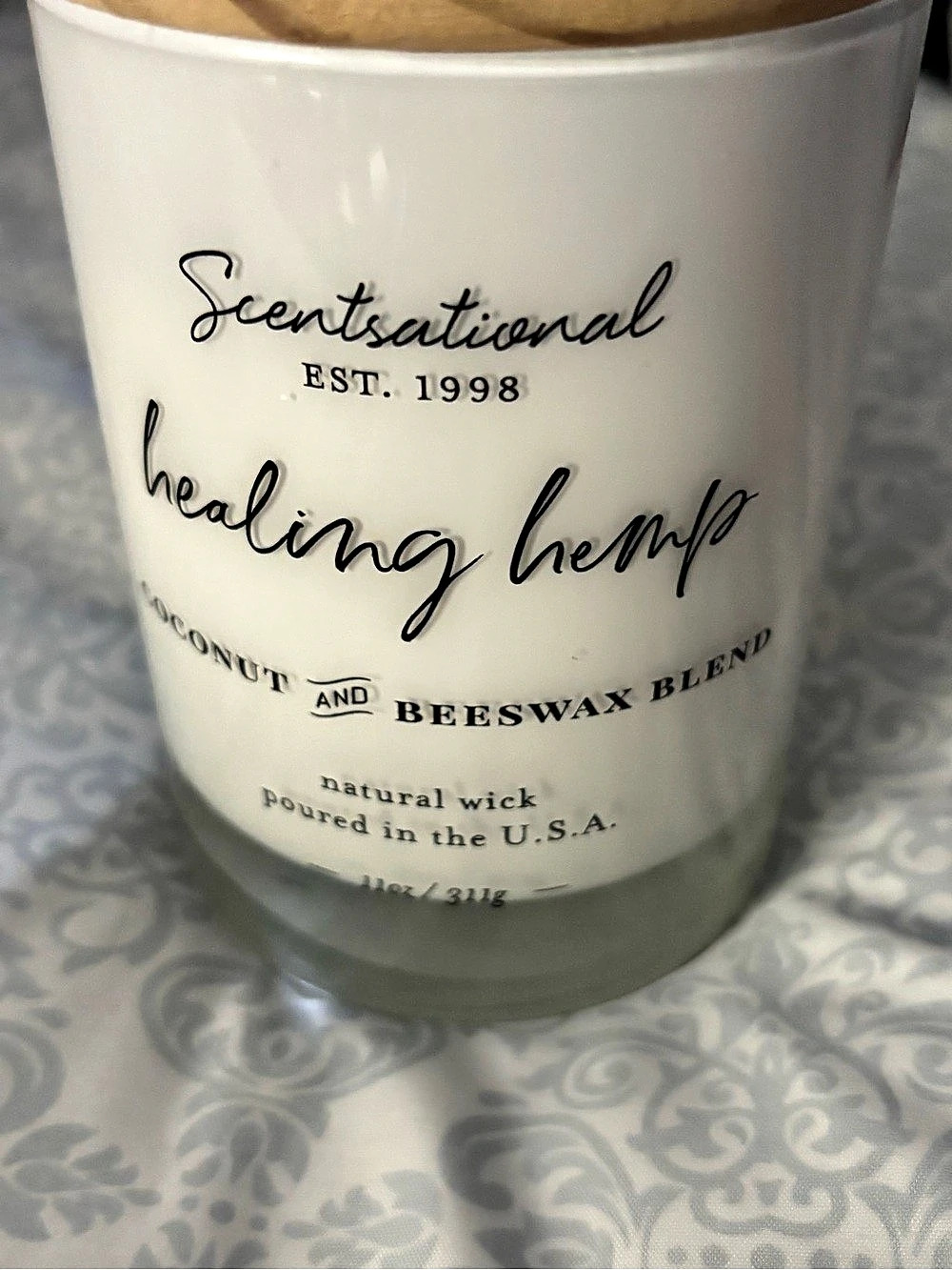 Scentsational Healing Hemp Coconut and Beeswax Blend Candle Coconut & Beeswax